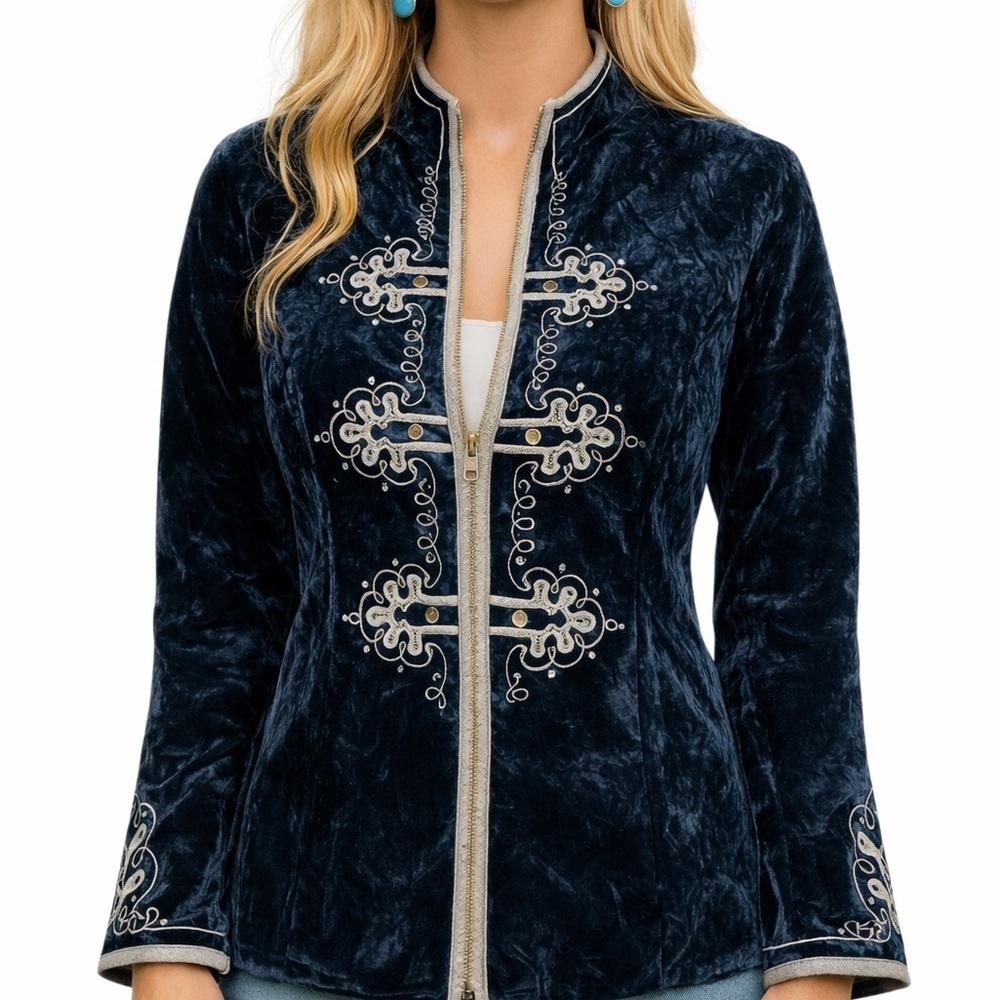 Double D Ranch embellished velvet jacket